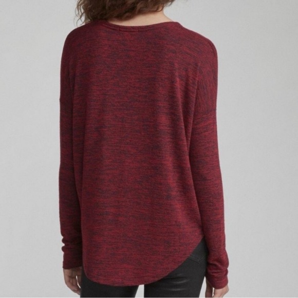 Rag & Bone Hudson Long Sleeve Shirt Red Space Dye Top size Medium - Picture 2 of 6